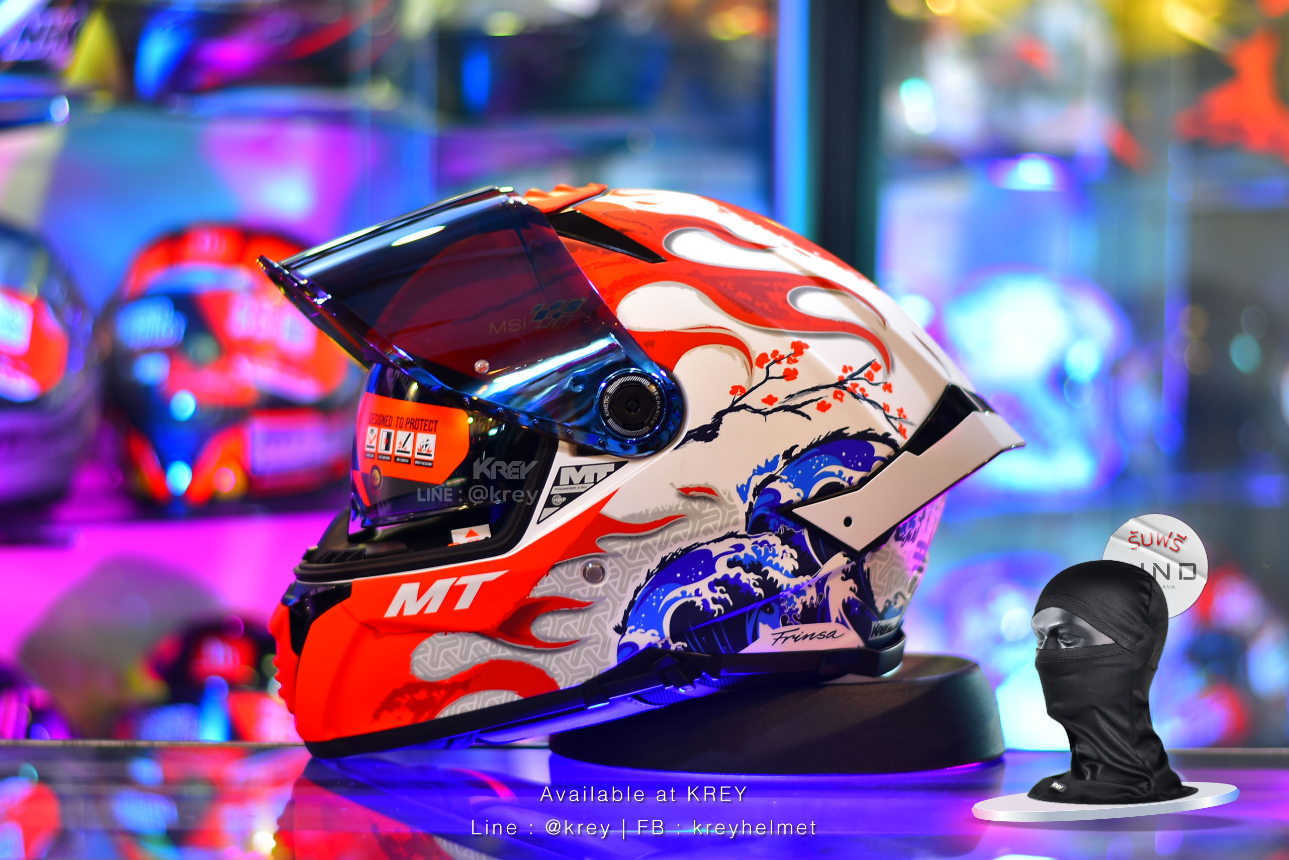 MT model THUNDER 4 SV YAMANAKA JAPAN GLASS WHITE RED MATT