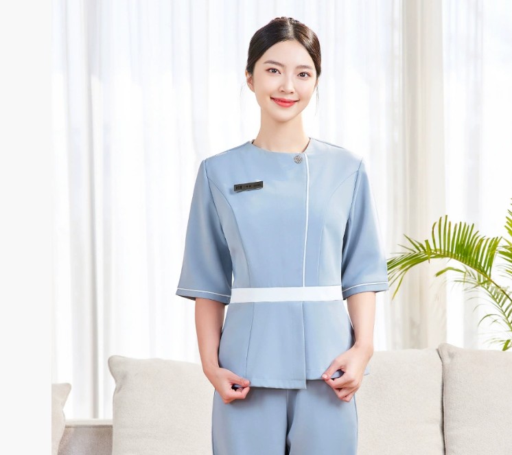 ชุดสปาเพื่อสุขภาพ ชุดนวดสปา ชุดพนักงานศูนย์ความงามทางการแพทย์ การแช่เท้า ร้านเสริมสวย (แยกขายเสื้อ)