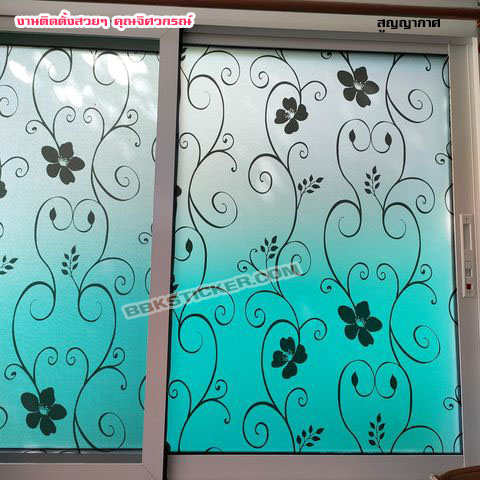 ฟิล์ม PVC สูญญากาศติดกระจก "Vintage Flowers" GS054 (หน้ากว้าง90cm.) เหลือเมตรละ 139 บาท