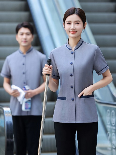 เสื้อแม่บ้านทำความสะอาดห้องพักโรงแรม เสื้อแม่บ้านห้างสรรพสินค้า ชุดแม่บ้านโรงพยาบาล