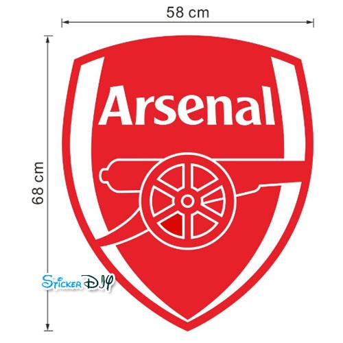 Vinyl wall sticker สติ๊กเกอร์ติดผนัง Arsenal FC (กว้าง58cm.xสูง68cm.)