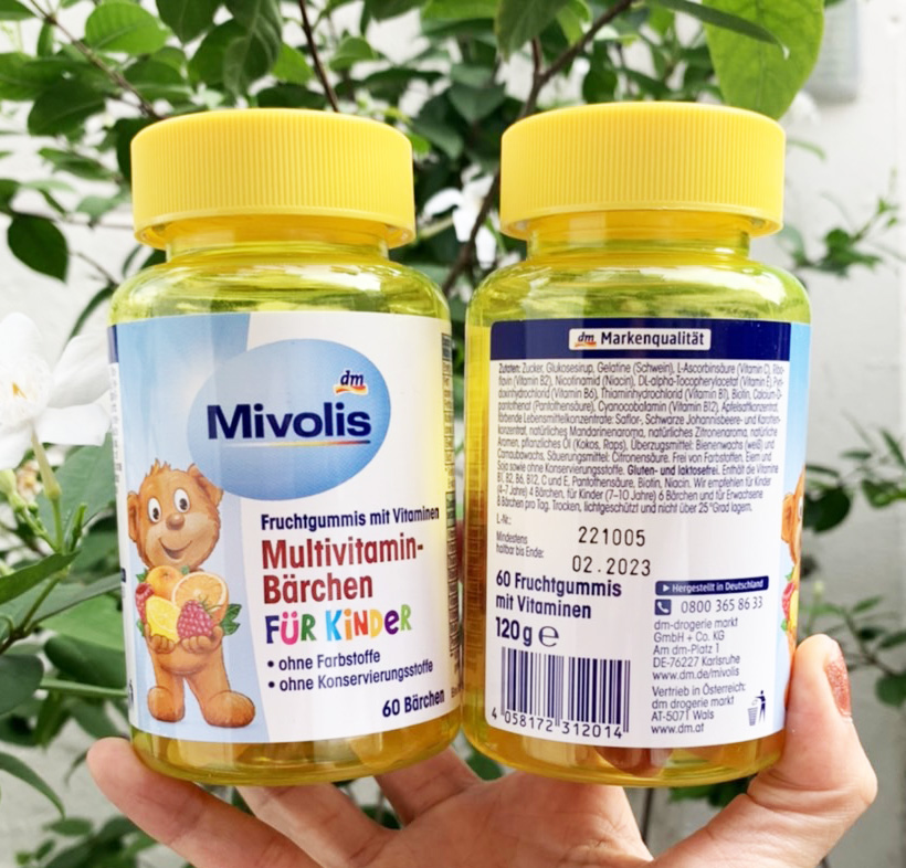 Mivolis by DM Multivitamin Gummy วิตามินสำหรับเด็ก รูปหมีแบบกัมมี่ ทานง่าย (สินค้านำเข้าเยอรมัน) บรรจุ 60 ชิ้น