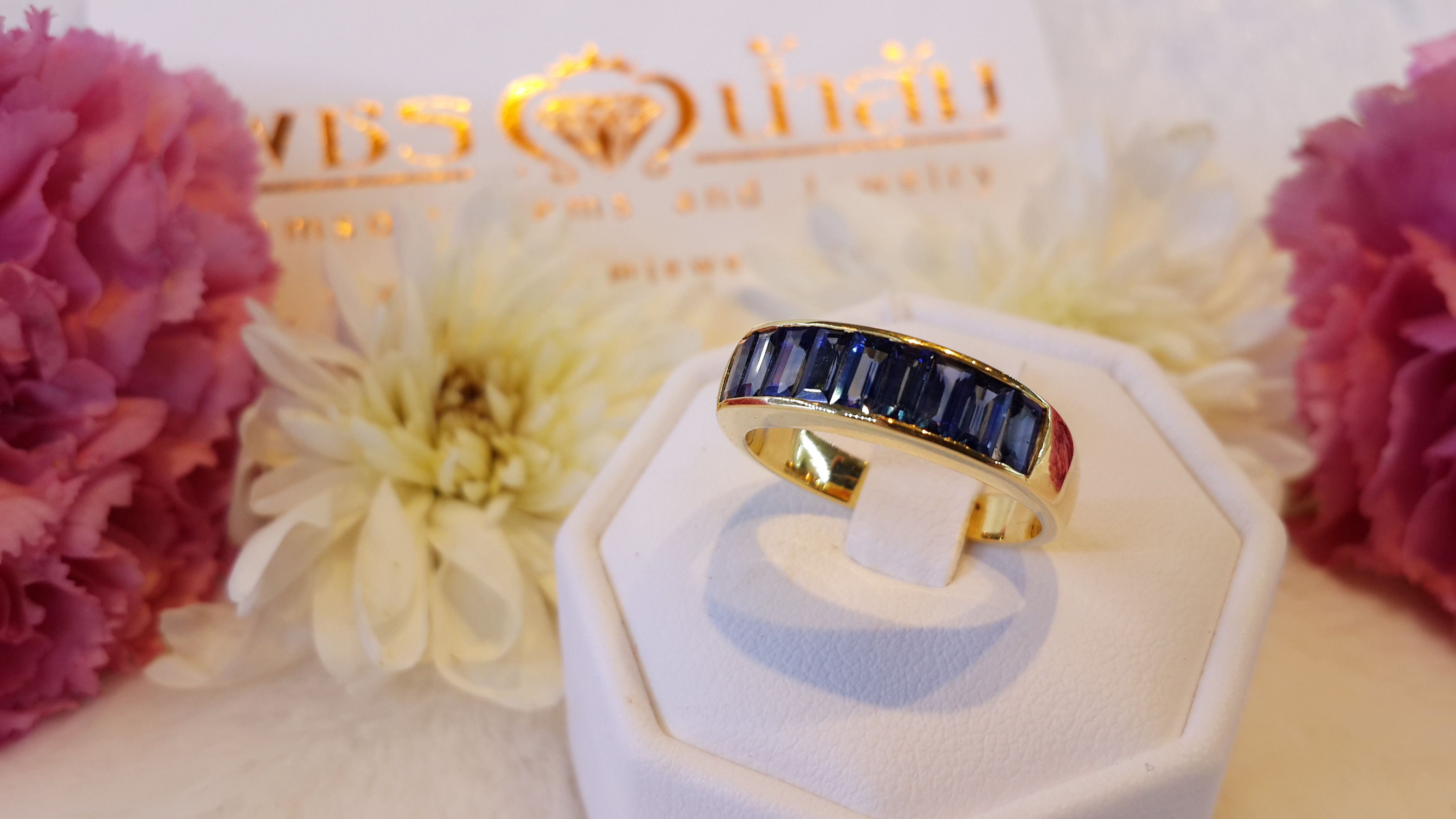 แหวนไพลินBlue Sapphire ปอกมีดทรงสวย