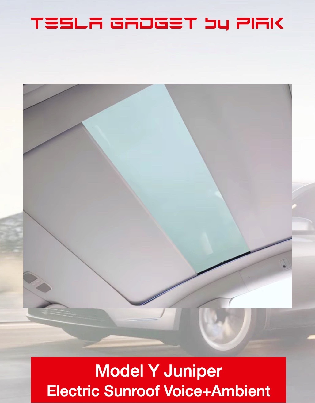 Tesla Model Y Electric Sunshade with Ambient Lighting and Voice control