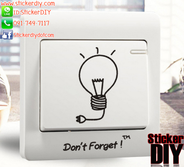 Transparent Wall Sticker สติ๊กเกอร์ติดสวิตช์ไฟ Don't forget (กว้าง8.6cm.xสูง8.6cm.)