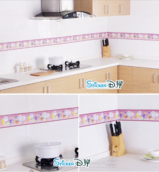 Border Wallpaper sticker วอลเปเปอร์แต่งขอบแบบกาวในตัว Plate Cup (กว้าง10cm.xยาว10m.)