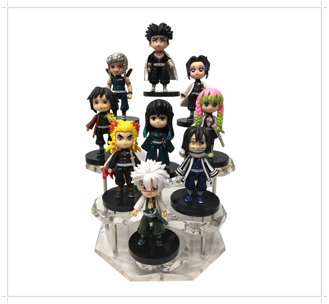 Action Figure Kimetsu no Yaiba โมเดลดาบพิฆาตอสูร เซ็ต 9 ตัว ขนาดความสูง 8 ซม. มีฐาน งานสวย