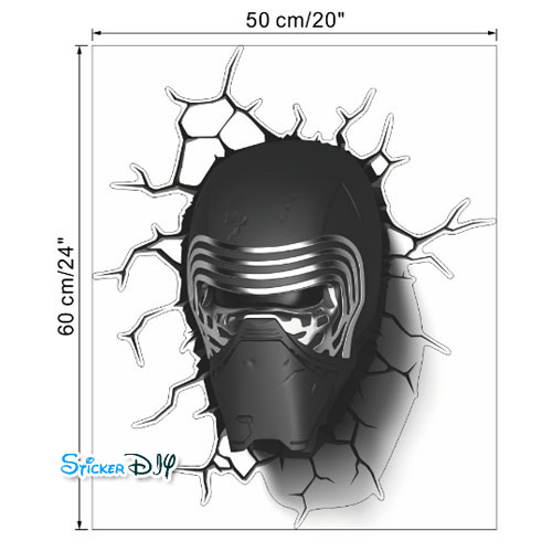 Transparent wall sticker สติ๊กเกอร์ติดผนัง 3D Star Wars (กว้าง50cm.xสูง60cm.)