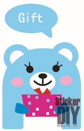 Transparent Wall Sticker สติ๊กเกอร์ติดสวิตช์ไฟ หมีน้อย Gift (7x12.5cm.)