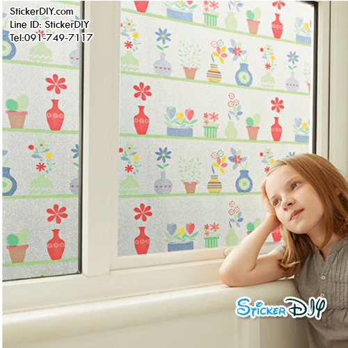 ฟิล์ม PVC สูญญากาศติดกระจก FLOWER I (หน้ากว้าง90cm.) เมตรละ 139 บาท