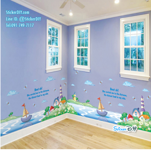 Transparent Wall Sticker สติ๊กเกอร์ติดผนังแต่งขอบ XL7175(กว้าง120cm.xสูง55cm.)