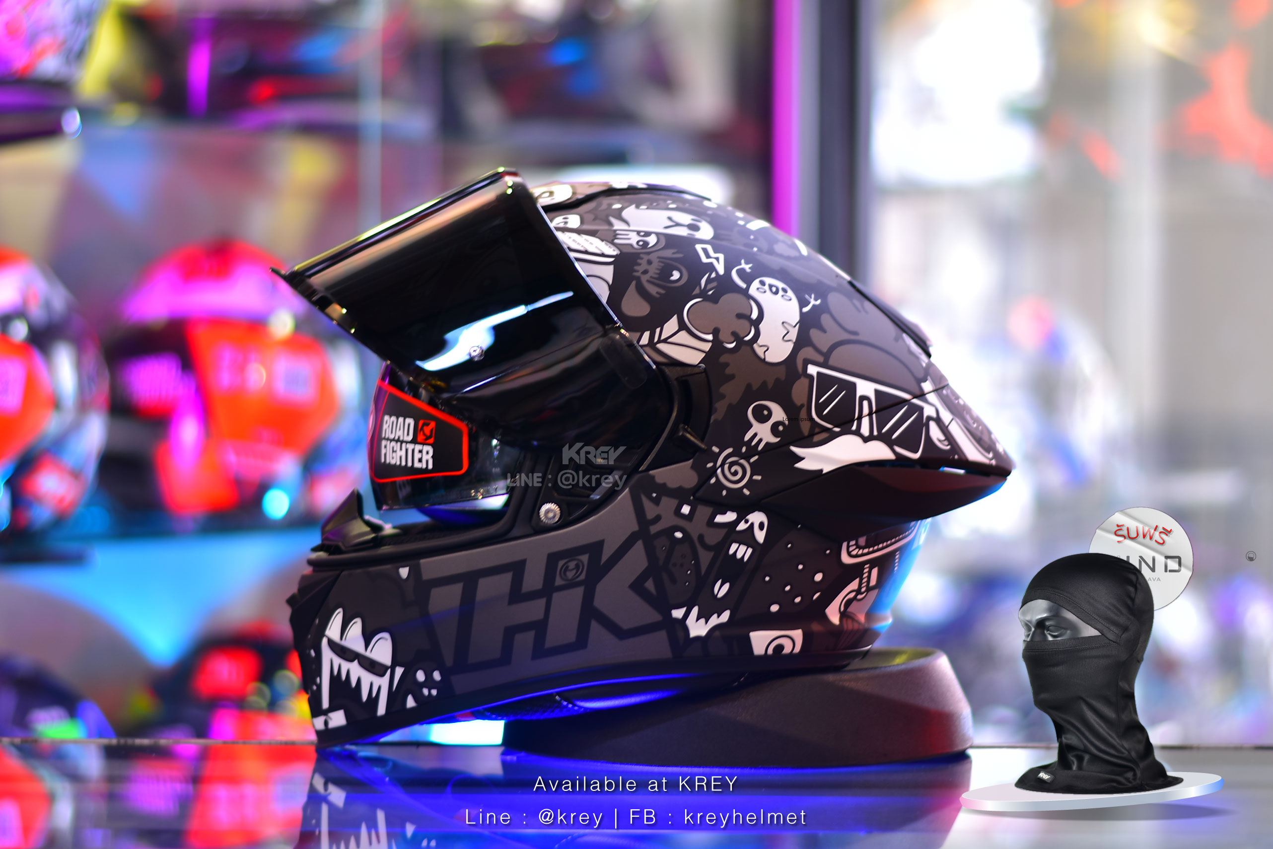 NHK model K5R DOODLES BLACK DOFF MATT