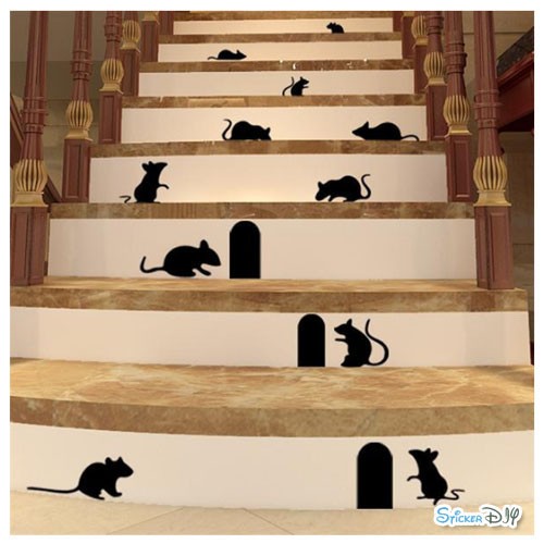 Vinyl wall sticker สติ๊กเกอร์ติดผนัง บ้านหนู (กว้างfree.xสูงfree.)