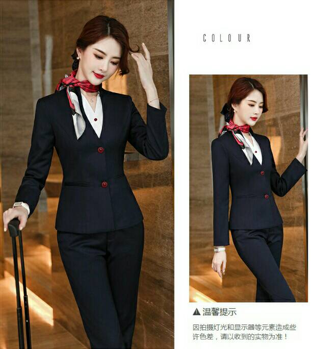 ชุดพนักงานต้อนรับ รีเซฟชั่นโรงแรมห้าดาว ชุดสูท