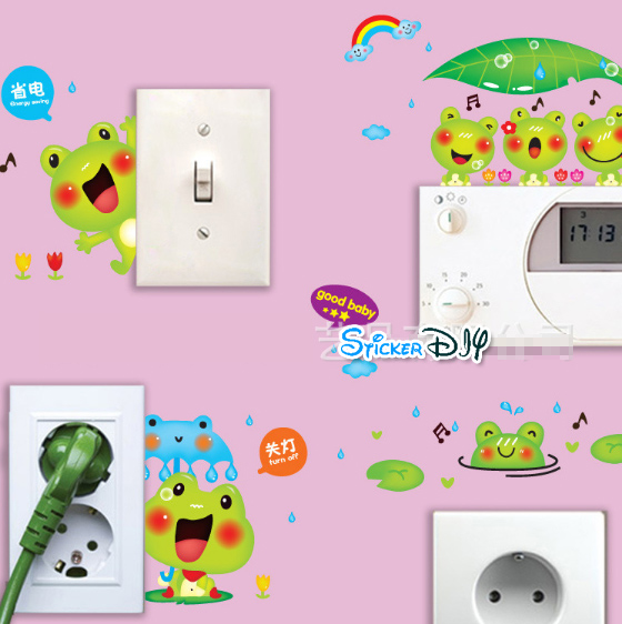 Transparent wall sticker สติ๊กเกอร์ติดผนัง Frog Baby good (กว้าง24cm.xสูง25cm.)