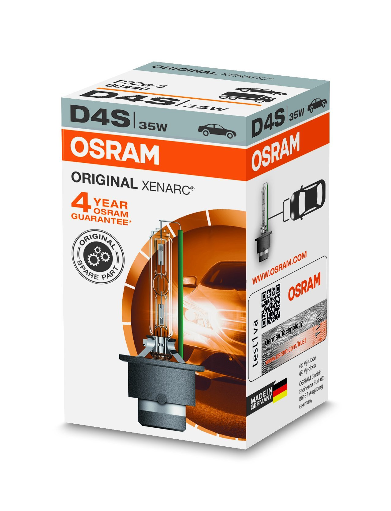 OSRAM หลอดไฟหน้ารถยนต์ ซีนอน ออสแรม HID รหัส D4S 12V 35W รุ่น ORIGINAL XENARC / 66440