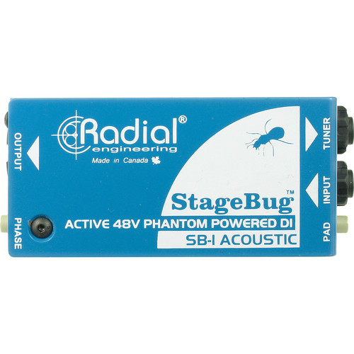Radial StageBug SB-1 *ของแท้รับประกันศูนย์* Active Acoustic Direct Box แอคทีฟ ไดเร็กต์บ็อก สำหรับอคูสติกกีต้าร์, Hi-Z, 48V