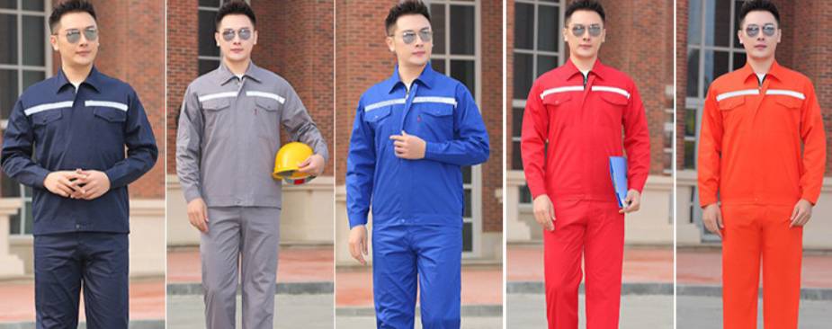 ชุดช่าง ยูนิฟอร์มช่าง ชุดช่างกลโรงงาน ช่างไฟฟ้า สีกรม สีฟ้า สีแดง สีเทา สีส้ม