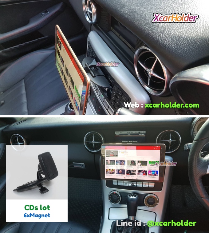 6xMagnetic CDslot | 6xแม่เหล็ก ที่วางมือถือแท็บเล็ตในรถเสียบช่องซีดี
