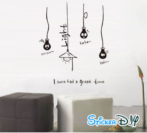 Transparent wall sticker สติ๊กเกอร์ติดผนัง Light สไตล์ A (กว้าง140cm.xสูง86cm.)