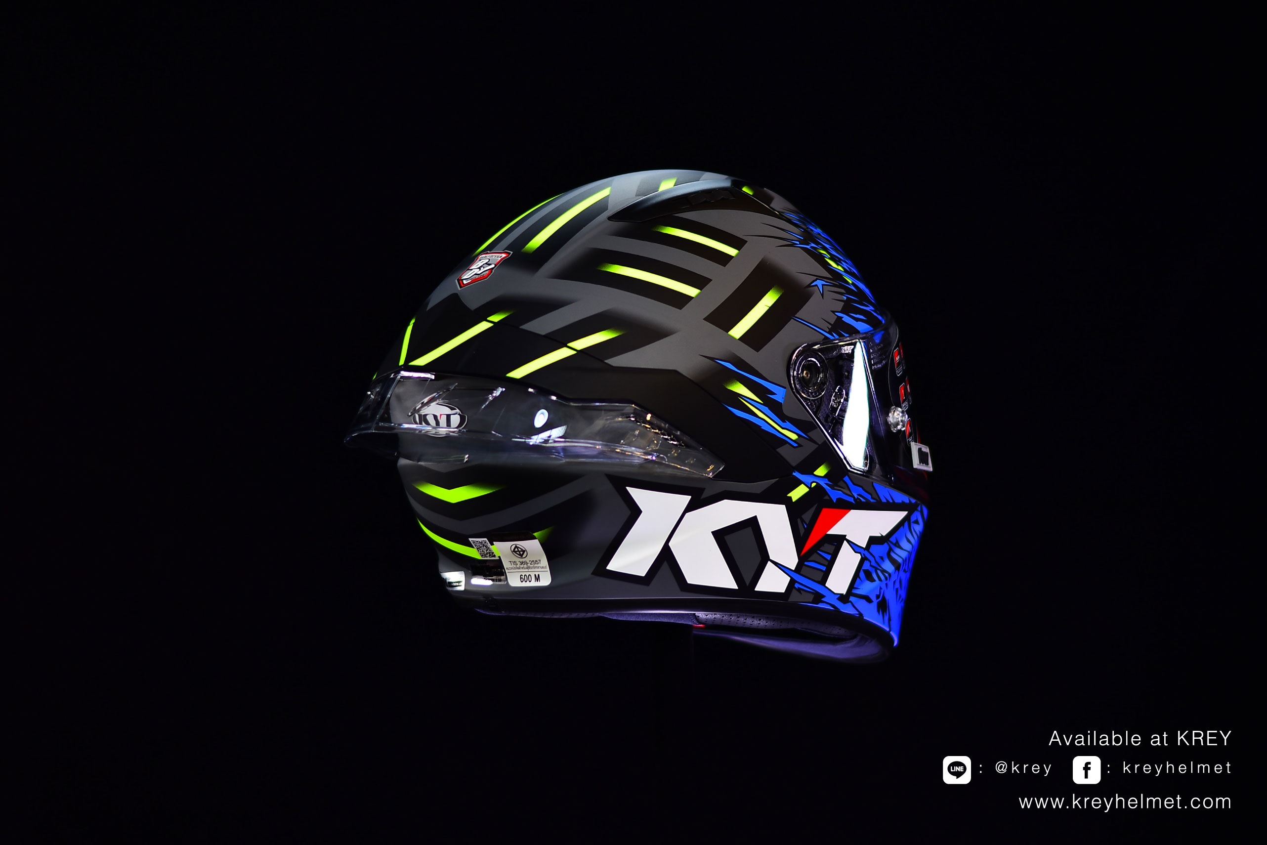 KYT model NFR Flaming Matt Grey/Blue