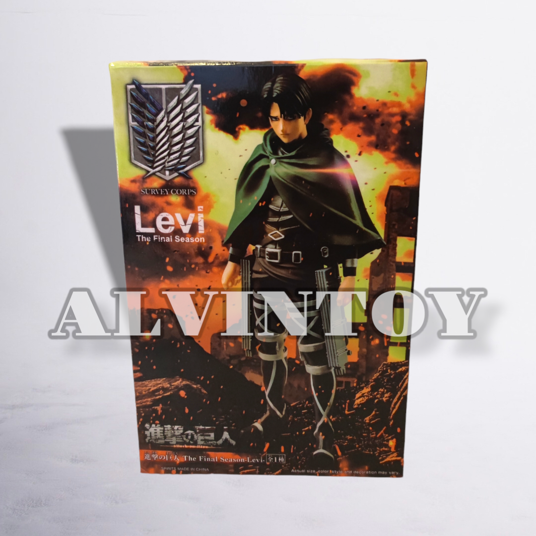 Action Figure โมเดล attack On Titan - รีไวล์ ขนาดความสูง 16.5 ซม. มีฐาน งานสวย