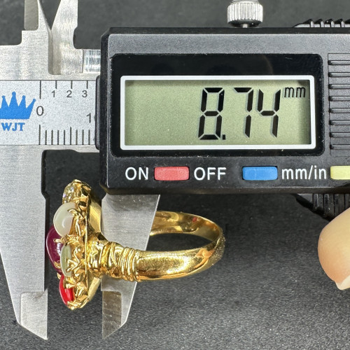 รหัส 63639 แหวน นพเก้า เพชร 1 เม็ด 0.30 กะรัต ทอง90 ขนาด 60 นน. 8.46 g