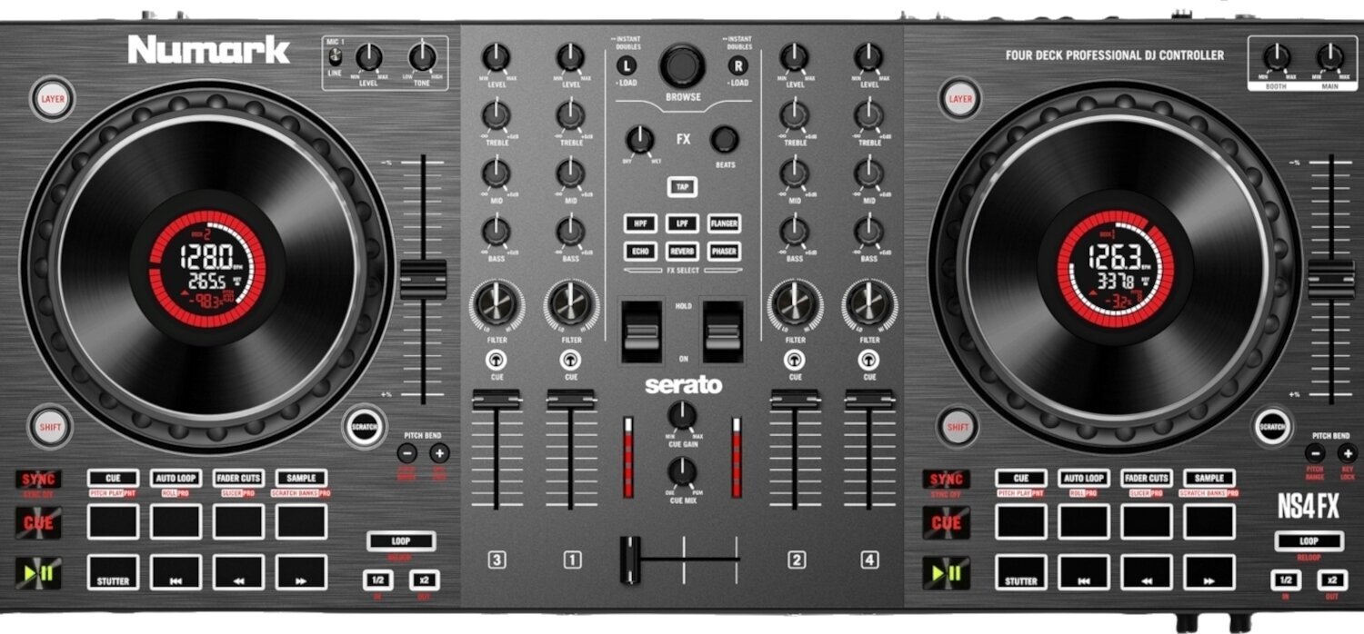 Numark NS4FX & Serato DJ Pro Software *ของแท้รับประกัน 1ปี* 4-Deck DJ Controller, ดีเจ คอนโทรลเลอร์