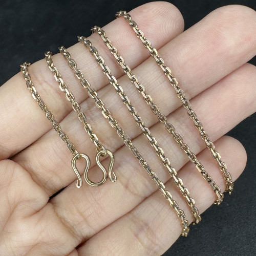 รหัส 64031 สร้อยคอ นาก40 ลายคดกริช รอบเส้น ความยาว 25 นิ้ว สวมหัวได้ นน. 7.35 g