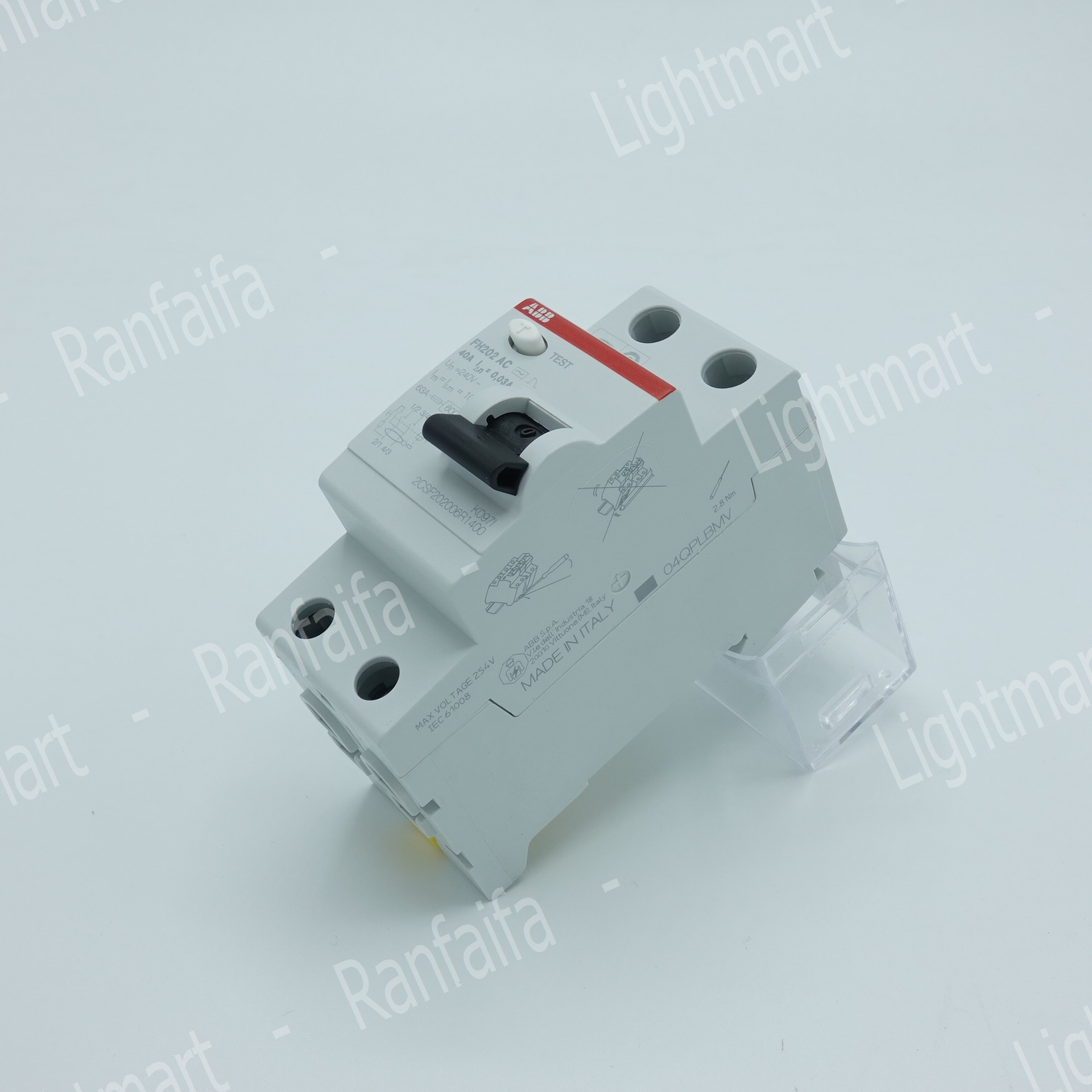 เบรกเกอร์ 2P กันไฟดูด (RCD) 40-63A "ABB"
