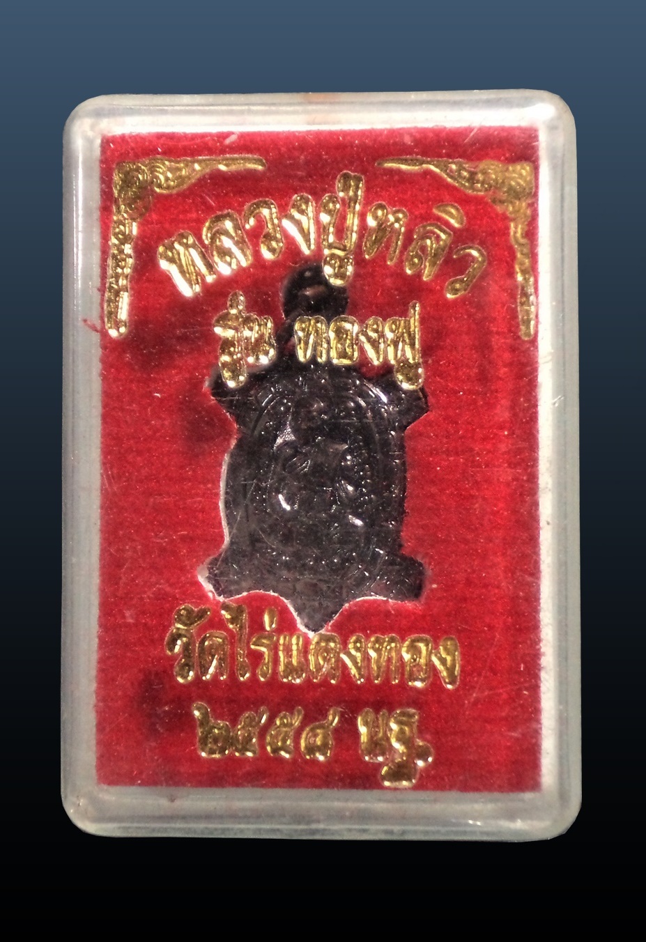 เหรียญเต่าหลวงปู่หลิว วัดไร่แตงทอง รุ่นทองฟู ปี2558