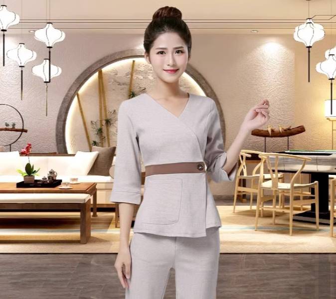 ชุดพนักงานนวดสปา ชุดพนักงานคลินิกความงาม ชุดพนักงานต้อนรับ