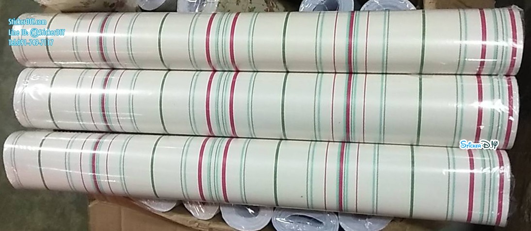 (กว้าง45cm.xยาว10m.)Wallpaper sticker วอลเปเปอร์แบบกาวในตัว Line WP2583