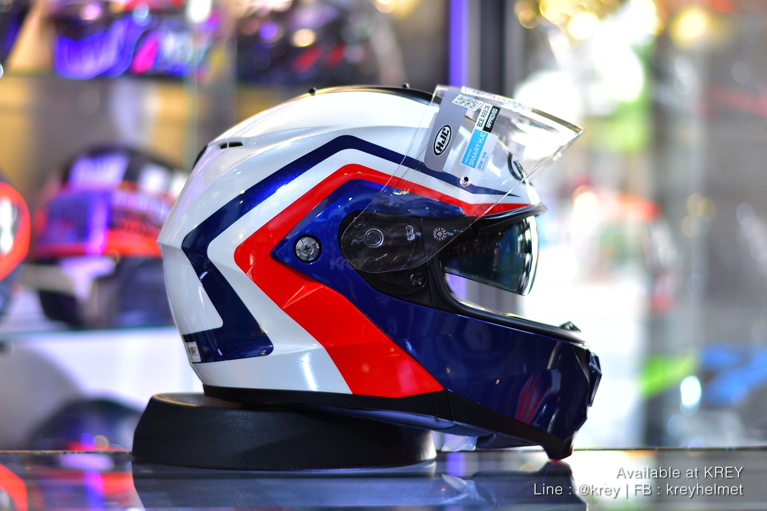 HJC model C91N NEPOS White Blue Red