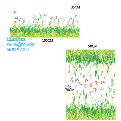 Transparent Wall Sticker สติ๊กเกอร์ติดผนัง แต่งขอบ Spring new (กว้าง100cm.xสูง35cm)