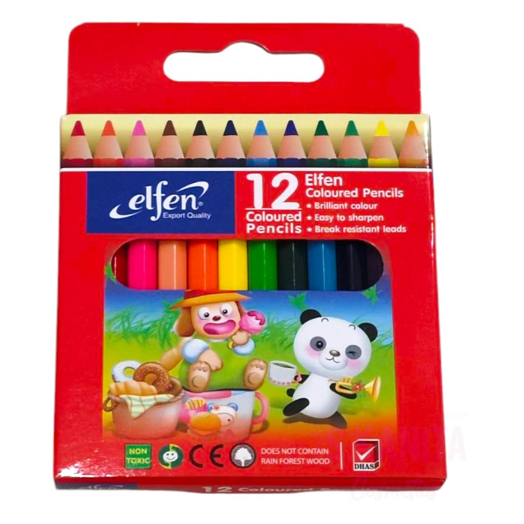 เอลฟ่า ดินสอสี แท่งสั้น 12 สี