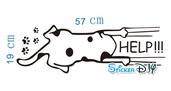 Vinyl wall sticker สติ๊กเกอร์ติดผนัง HELP CAT (กว้าง19cm.xสูง57cm.)