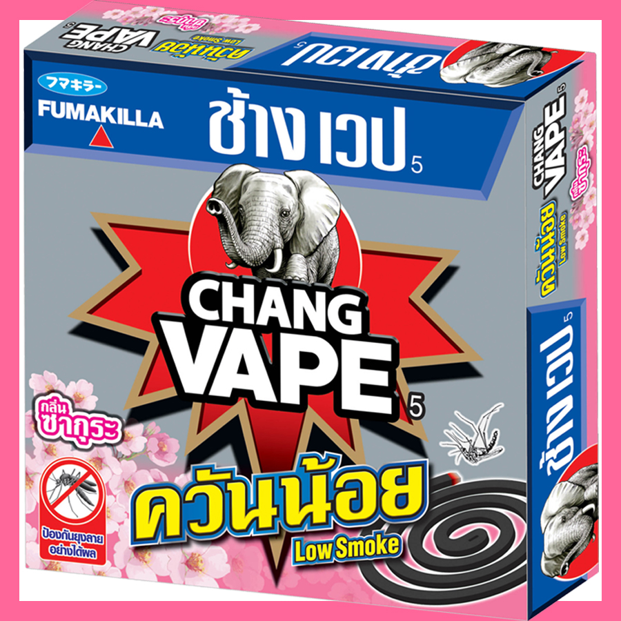 ยาขดกันยุง ช้างเวป ควันน้อย ซากุระ กล่อง ชมพู 10 ขด