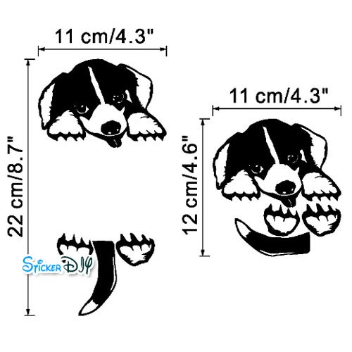 Vinyl wall sticker สติ๊กเกอร์ติดผนัง Doggy (กว้าง11cm.xสูง22cm.)