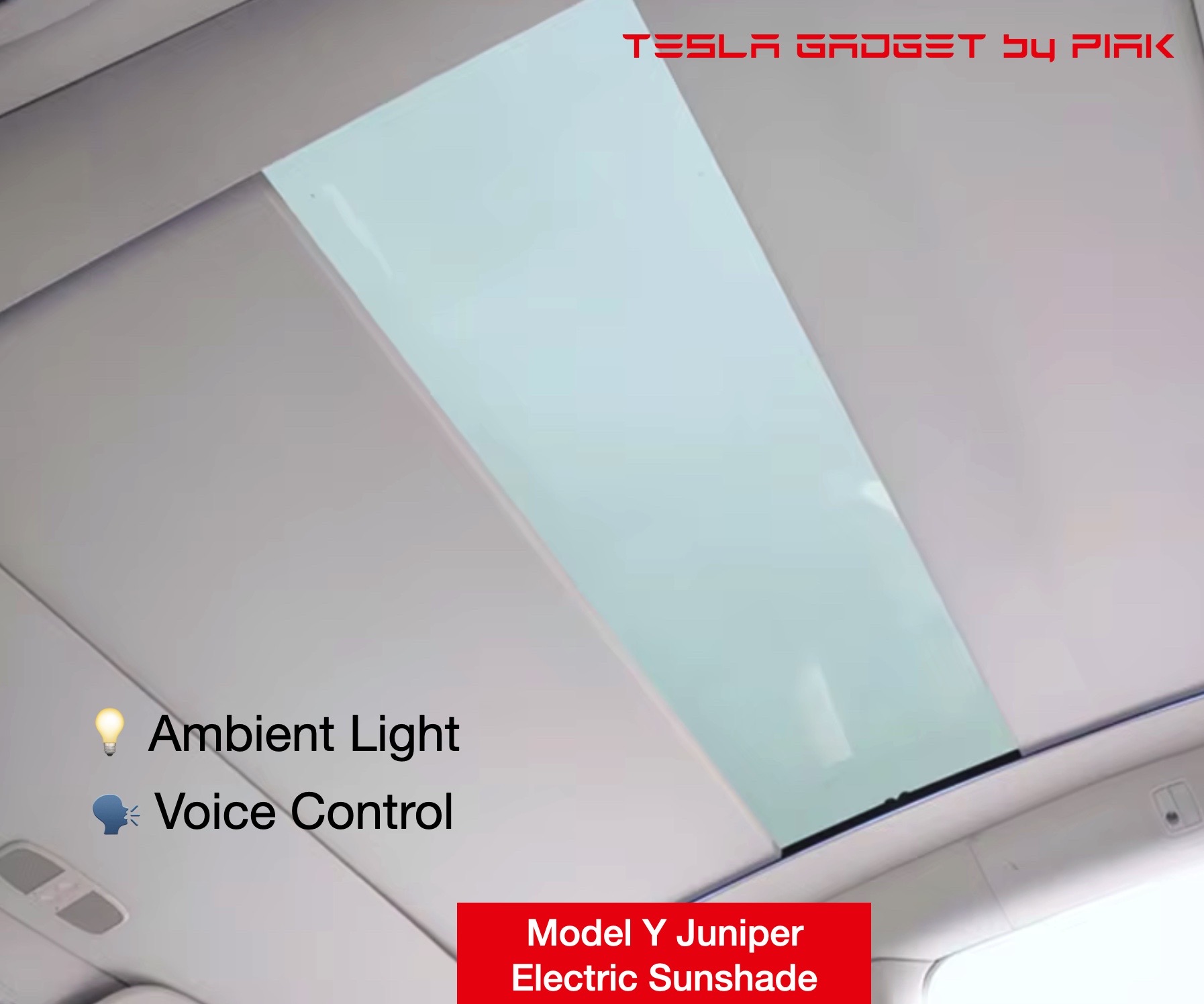 Tesla Model Y Electric Sunshade with Ambient Lighting and Voice control