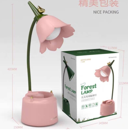 โคมไฟ LED ตั้งโต๊ะ ชาร์จไฟได้ โคมไฟดอกไม้ ไฟถนอมสายตา