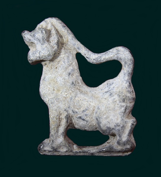 สิงห์หลวงพ่อกวย วัดโฆสิตาราม จ.ชัยนาท เนื้อตะกั่ว