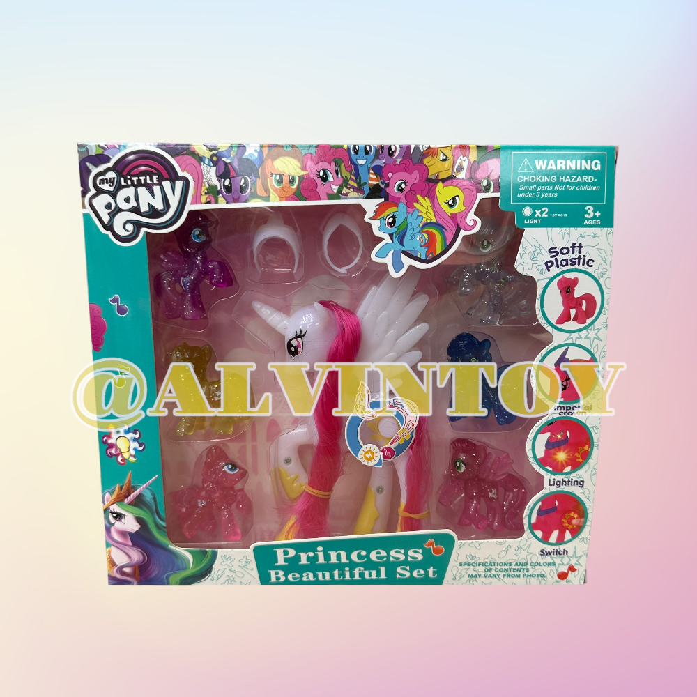 โมเดล My Little Pony - มายลิตเติ้ลโพนี่ ชุด 7 ตัว มีไฟ