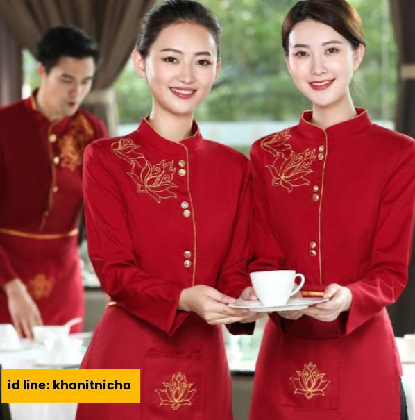 ชุดพนักงานร้านอาหารจีน ชุดพนักงานเสริฟ ชุดพนักงานบริการ