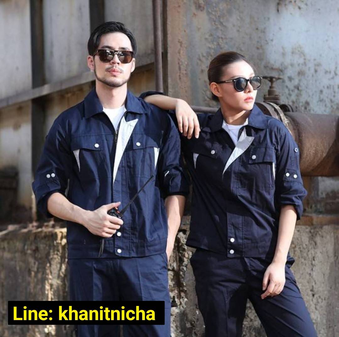 ชุดช่างผ้าฝ้ายแขนยาวบาง ทนต่อการสึกหรอ ระบายอากาศได้ดี เสื้อผ้าป้องกันแรงงานด้านวิศวกรรม