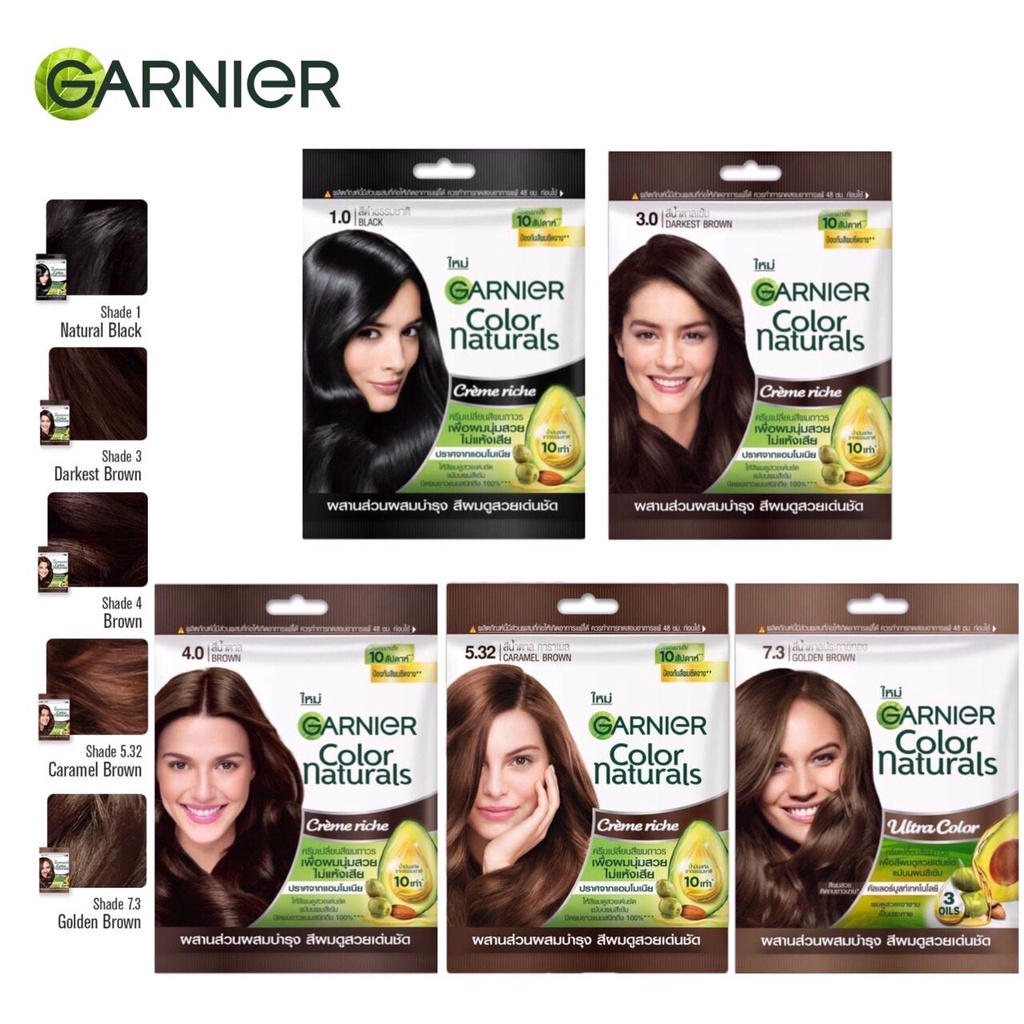 GARNIER การ์นิเย่ คัลเลอร์ แนทเชอรัลส์ (30 มล + 30 กรัม) Color Naturals Hair Dye Cream (30ML + 30G)