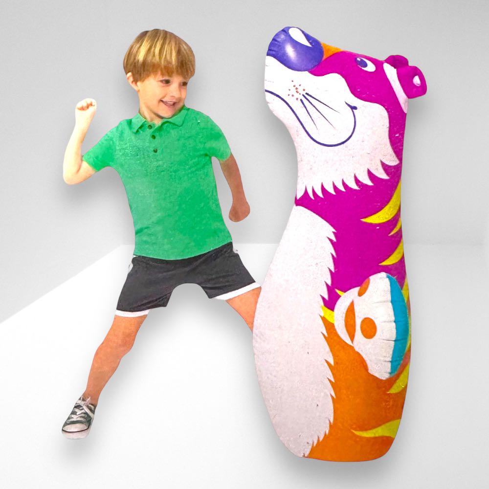 ตุ๊กตาล้มลุกเป่าลม ลายเสือ ขนาดสินค้า 98 x 44 ซม.