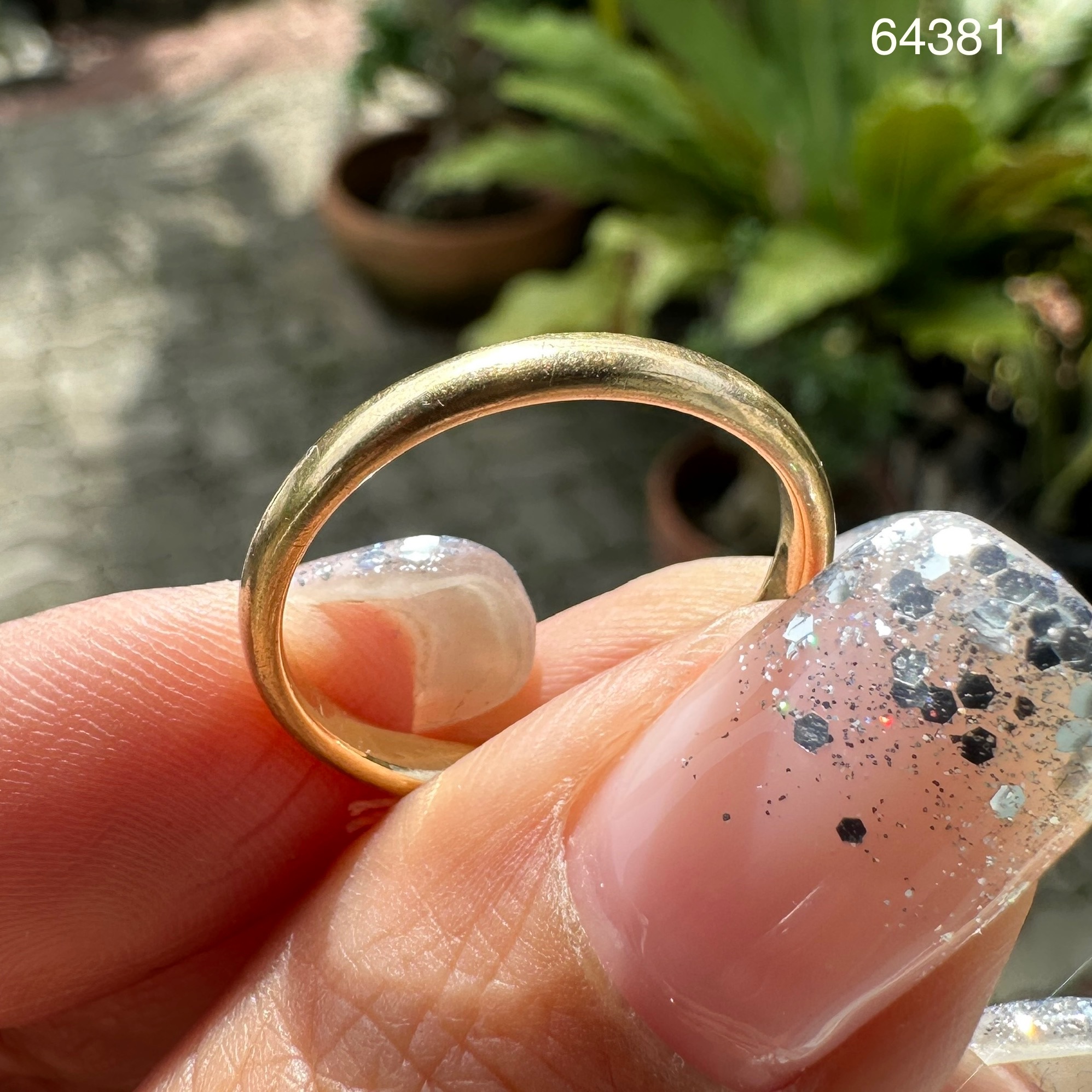 รหัส 64381 แหวน ปลอกมีด ลายเกลี้ยง ทอง18K ขนาด 54 นน. 2.80 g