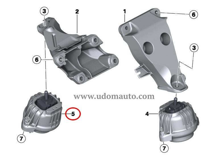 ยางแท่นเครื่อง ขวา BMW X3 (F25) เครื่อง N20 #อะไหล่แท้