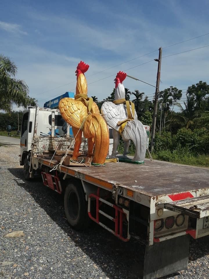 ไก่ปูนปั้นแก้บน-ถวายขอพรตาไข่วัดเจดีย์ ขนาด2 เมตร